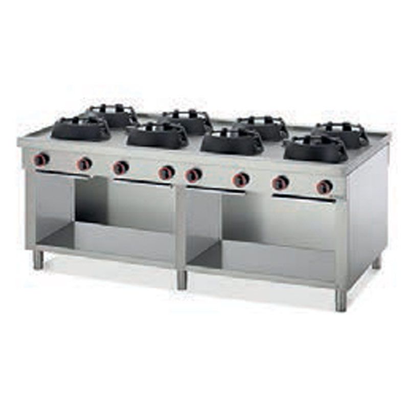 OFFCAR - cuisinière wok gaz - 8 feux - profondeur 1100