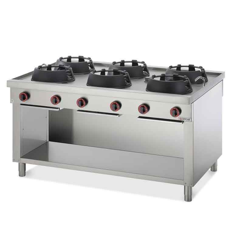 OFFCAR - cuisinière wok gaz - 6 feux - profondeur 1100