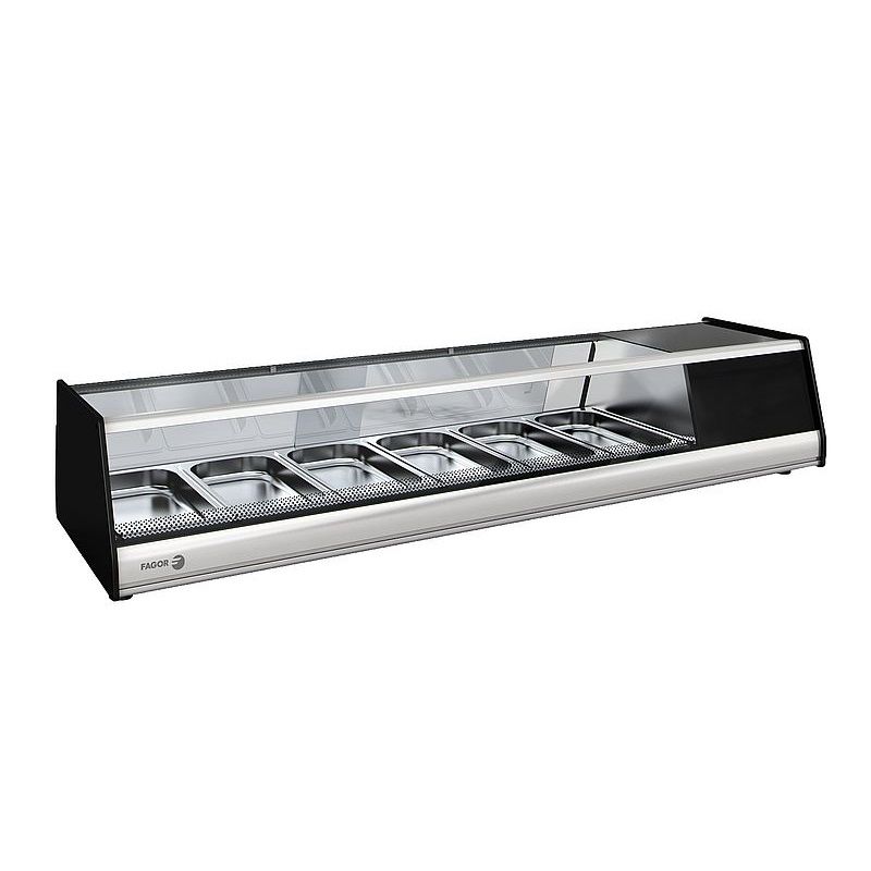 Fagor - Vitrine à Tapas - Bacs GN 1/3 - Vitre droite