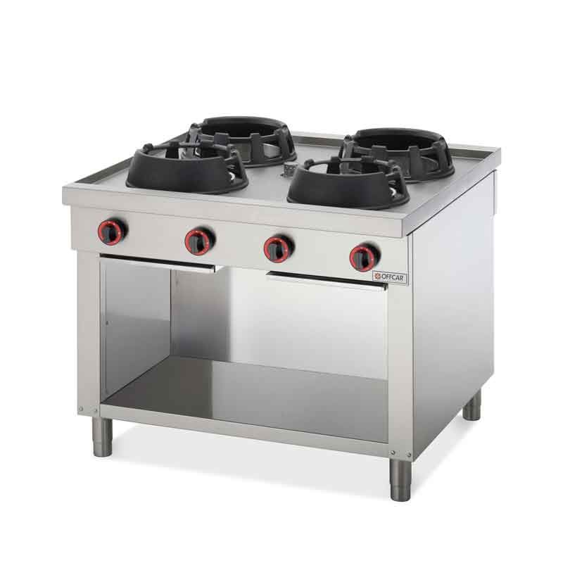 OFFCAR - Cuisinière wok gaz - 4 feux - profondeur 1100