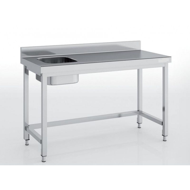 Table adossée avec bac sans étagère largeur 700