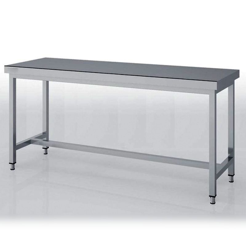 Table centrale inox largeur 700 sans étagère