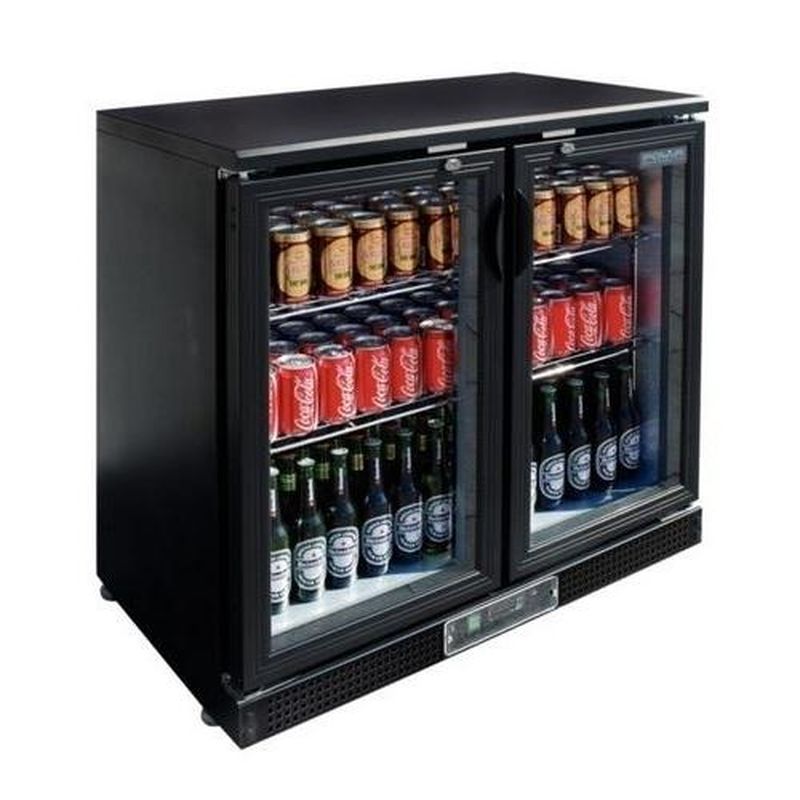Meuble arrière bar réfrigéré 2 portes vitrées 223 litres