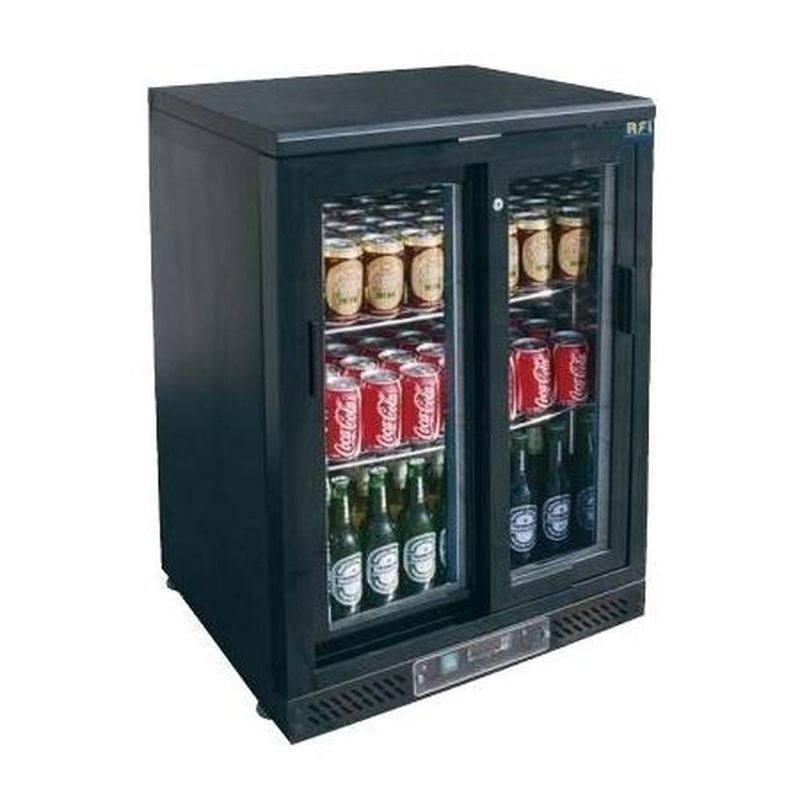Meuble arrière bar réfrigéré 1 porte vitrée coulissante