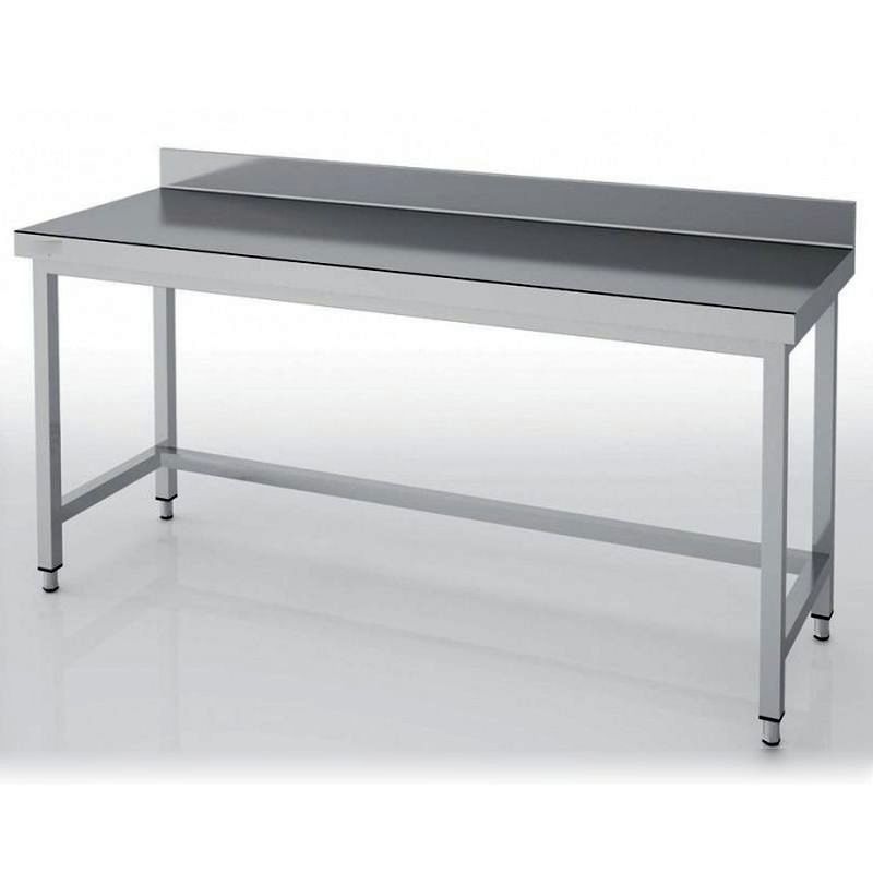 Table adossée inox largeur 600 sans étagère