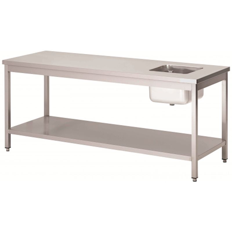 Table centrale avec bac - étagère - largeur 600