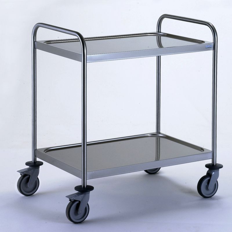 Chariot de service inox 2 plateaux 800 x 530