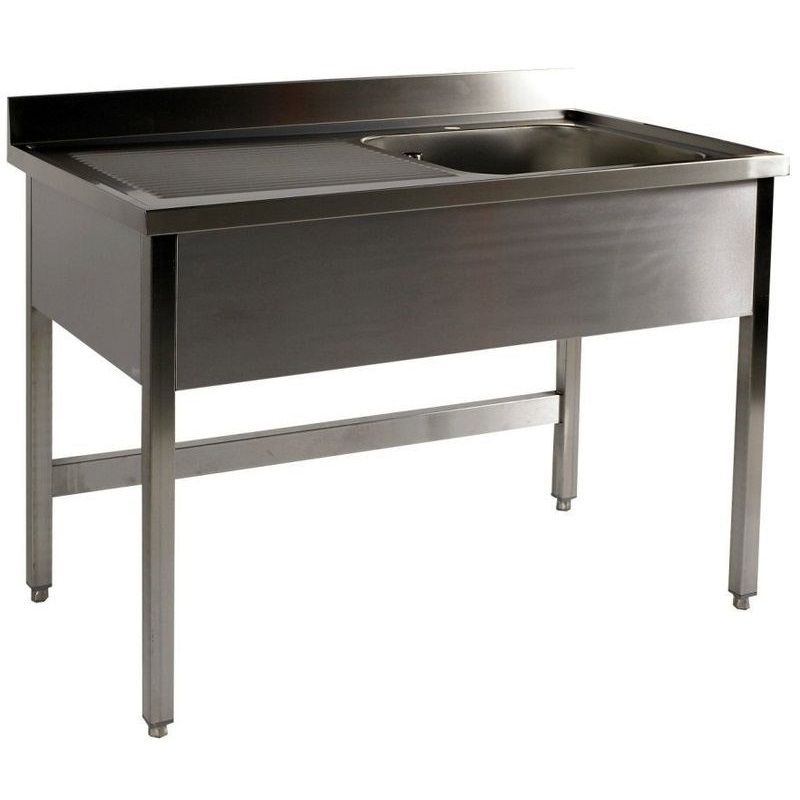 Plonge inox prof. 600 mm - bac droite