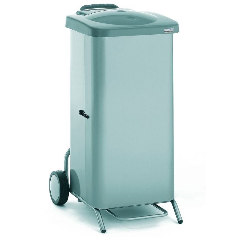 Porte sacs poubelles mobile caréné inox