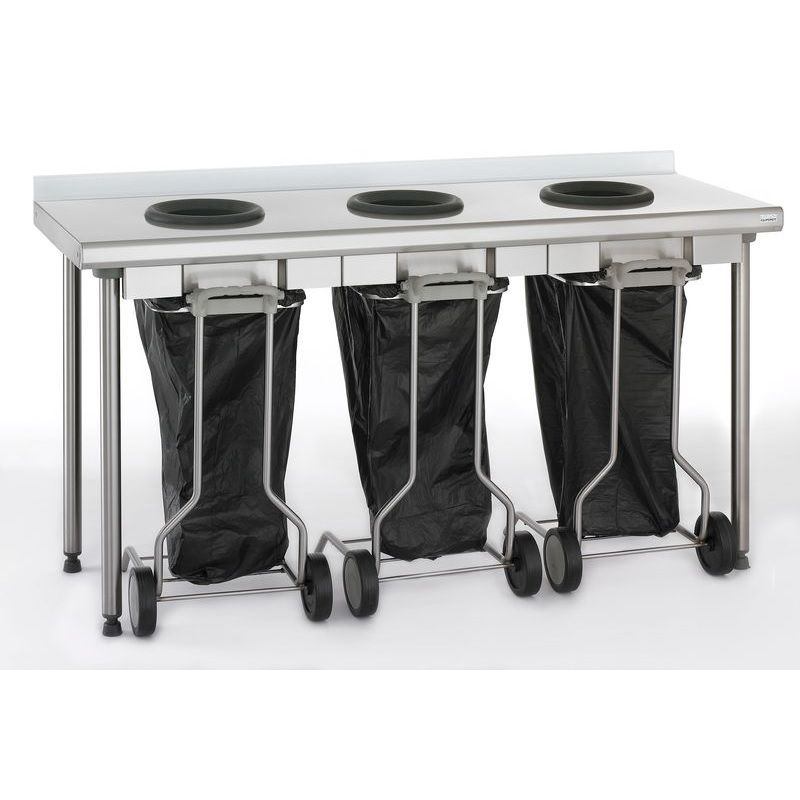 Tri en salle - tables de pré-tri avec porte sacs mobiles