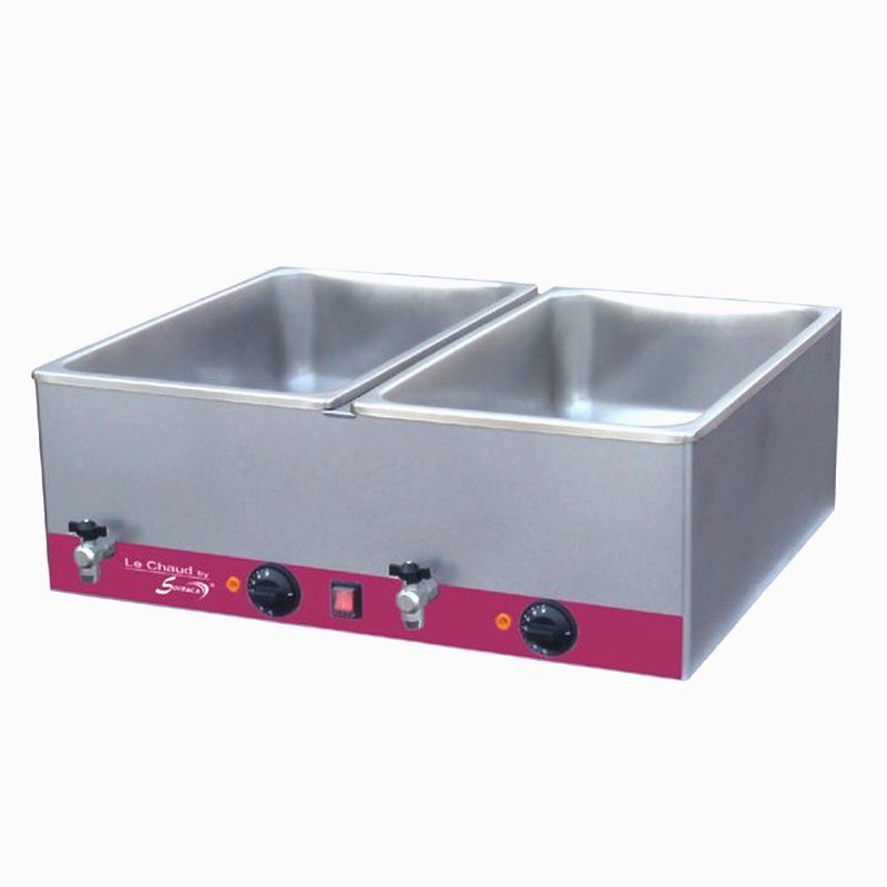 Bain-marie 2 x 21 litres avec vidange
