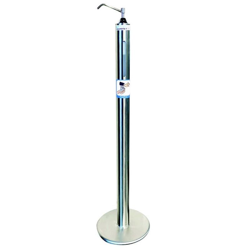 Colonne à gel hydroalcoolique à poussoir