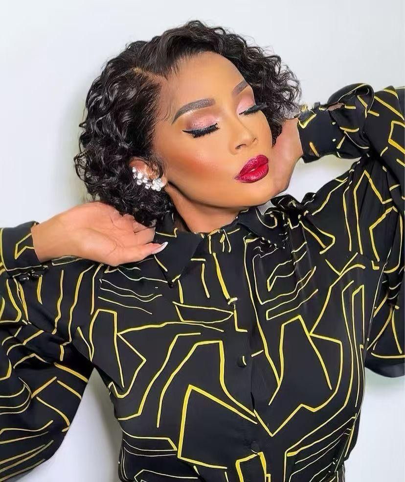 8 Inch Cropped Bob Water Wave Wig