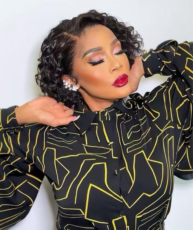 8 Inch Cropped Bob Water Wave Wig