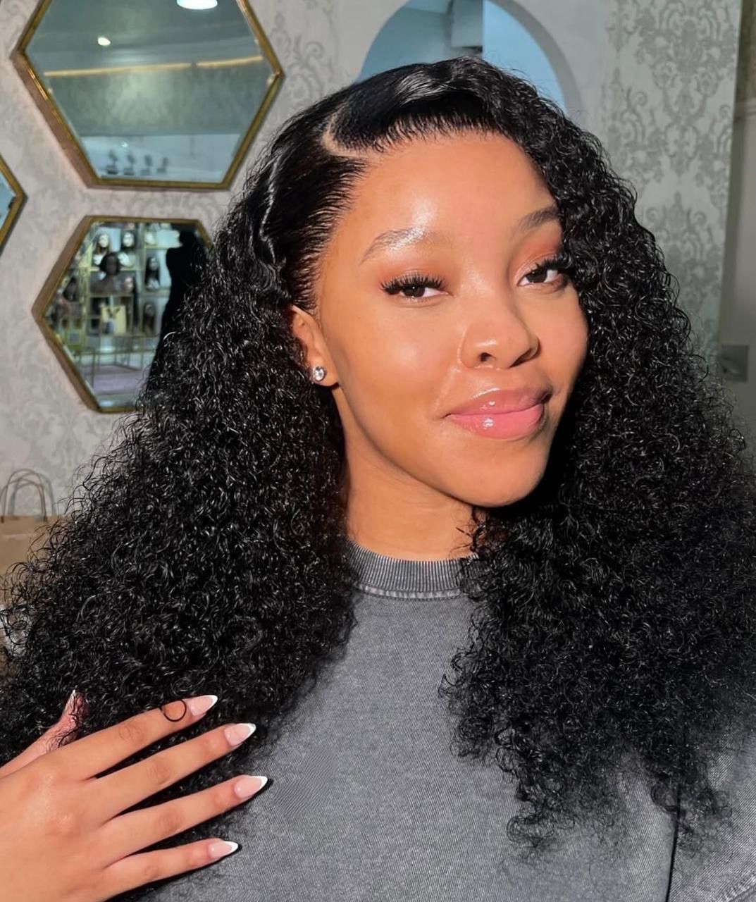 22 inch Super double drawn donor baby curl frontal wig