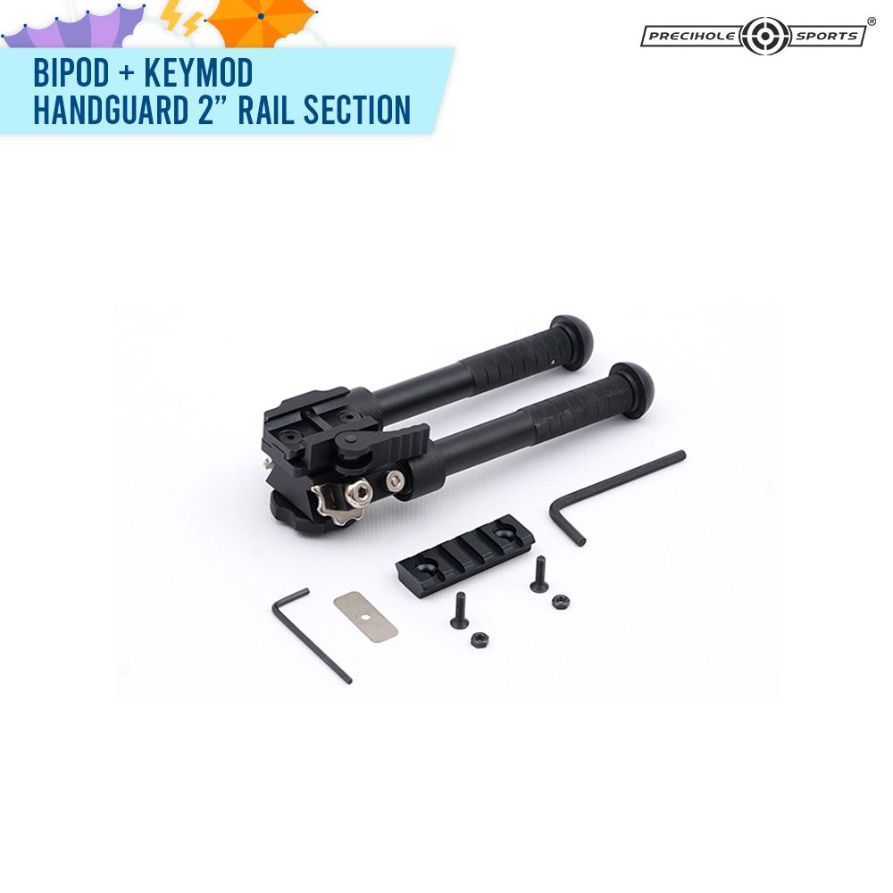 Bipod for Rifle - 6.5-9 Inch Tactical Rifle Bipod with KeyMod Handguard 2&quot; Rail Section