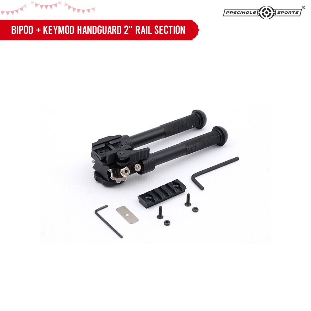 Bipod for Rifle - 6.5-9 Inch Tactical Rifle Bipod with KeyMod Handguard 2&quot; Rail Section
