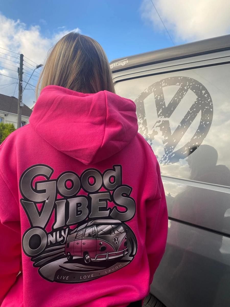 Good Vibes Only Hoodie HOT PINK