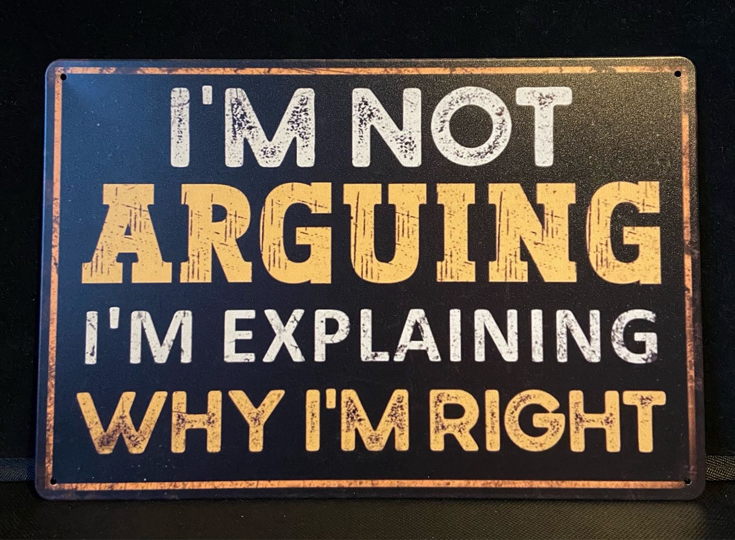 Metal Sign - I’m Not Arguing, I’m Explaining Why I’m Right.