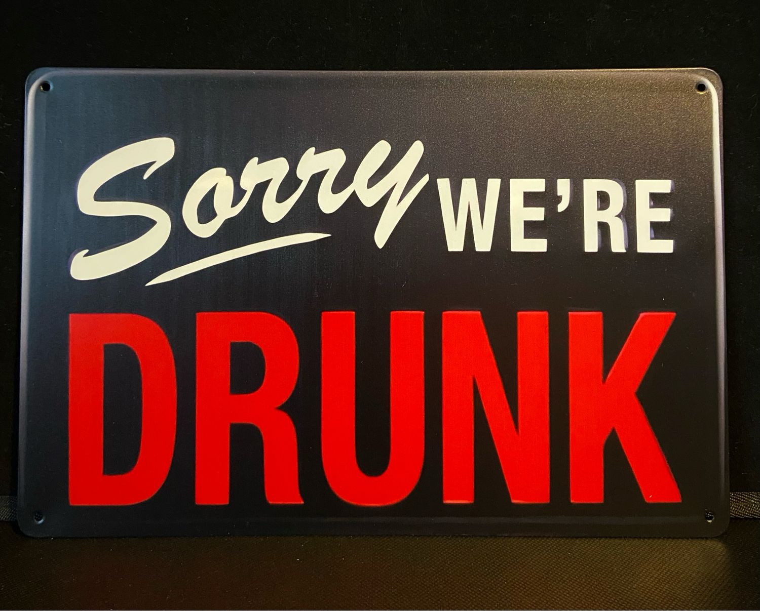 Metal Sign - Sorry We’re Drunk