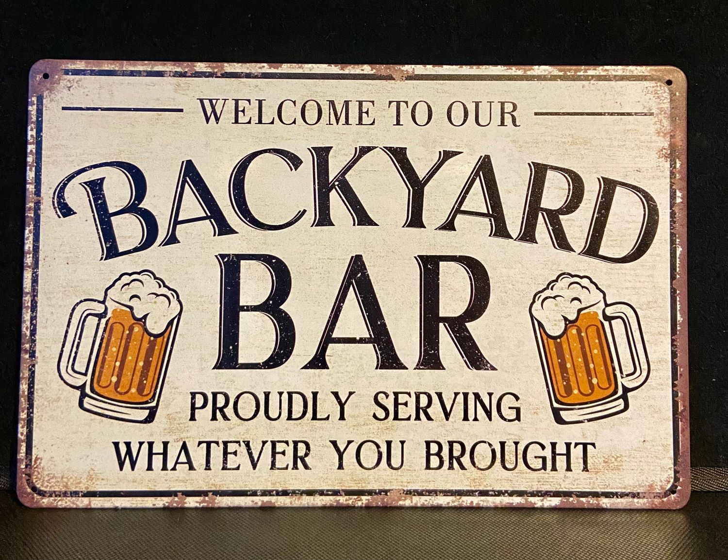 Metal Sign - Backyard Bar