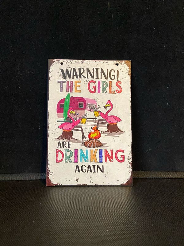 Hanging Sign. The Girls Are Drinking Again.