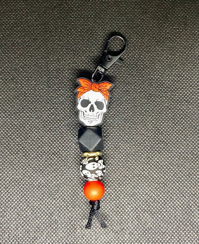 Accessories. Skull Silicone Beaded Key Chain