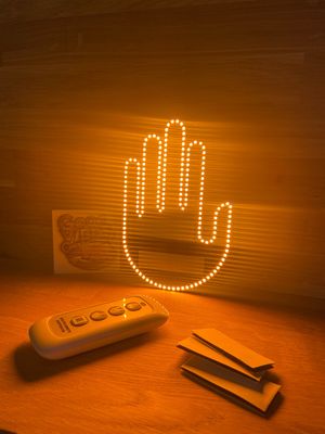 Camper Van Accessories - Remote Controlled Light Up Hand Gesture.