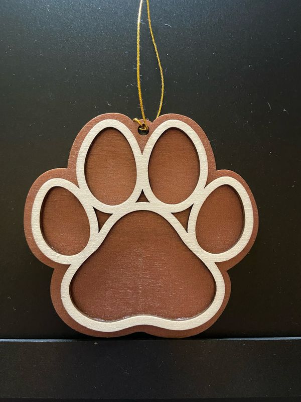Hanging Sign - Wooden Paw Print Hanging Sign - Wooden Paw Print
