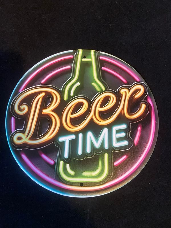 Hanging Sign - Metal - Beer Time