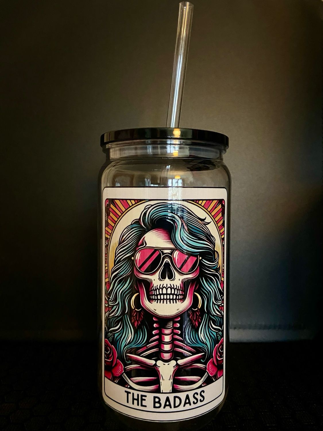 Accessories - Transparent Drink Tumbler With Black Lid And Straw.