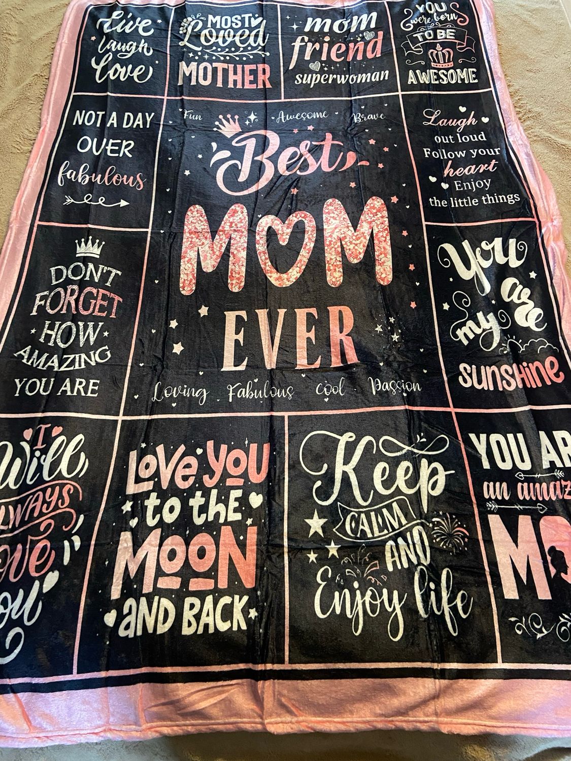Soft Furnishings - Soft Throw - Best Mom Ever - 100cm X 150cm