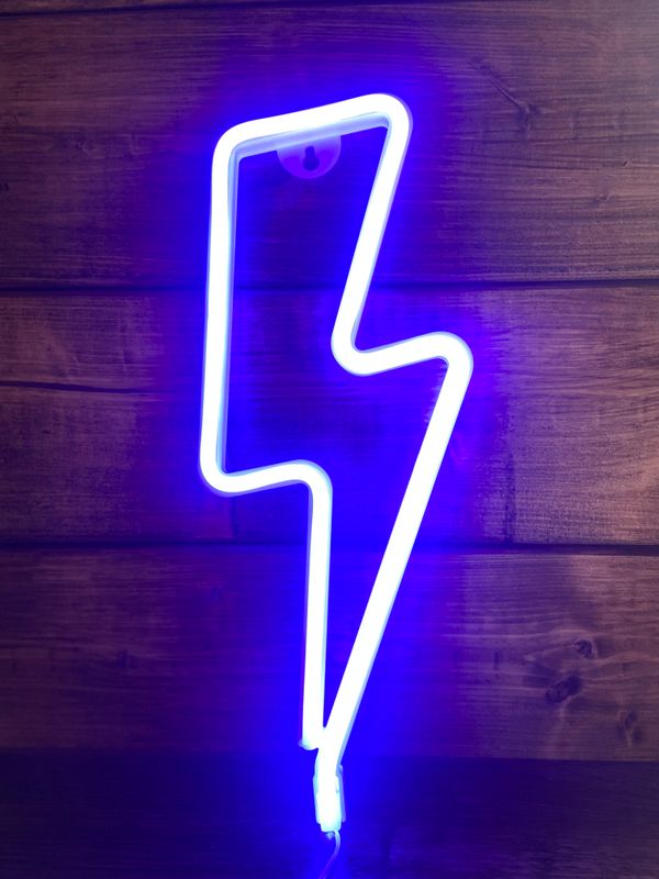 Neon Light - Blue Lightening Bolt