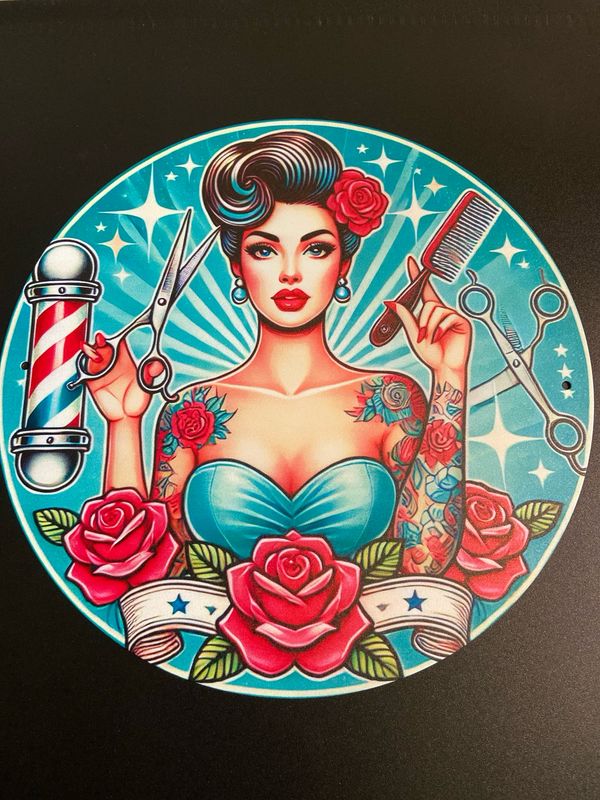 Hanging Sign - Metal - Tattooed Hairdresser