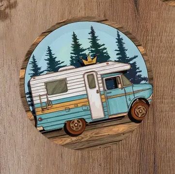 Accessories - Motorhome Themed Wooden Coasters (6)
