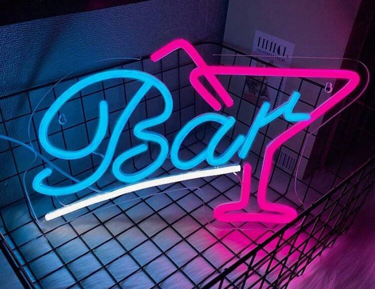 Neon Light - Bar with Cocktail Glass