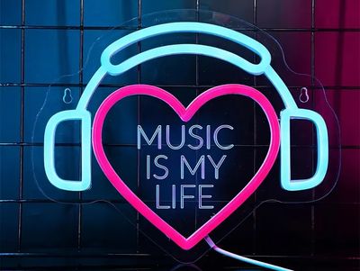 NEON LED SIGN LIGHT - MUSIC IS MY LIFE