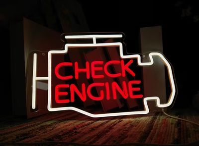 Neon LED Light Sign - Check Engine