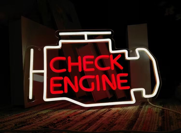 Neon LED Light Sign - Check Engine