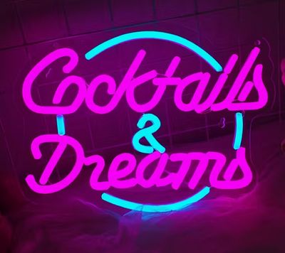 Neon LED Light Sign - Cocktails &amp; Dreams