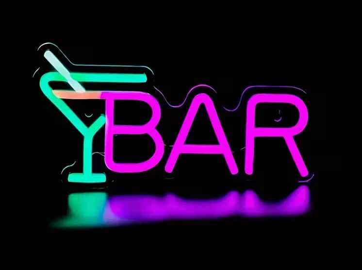 Neon LED Light Sign - BAR with Cocktail Glass