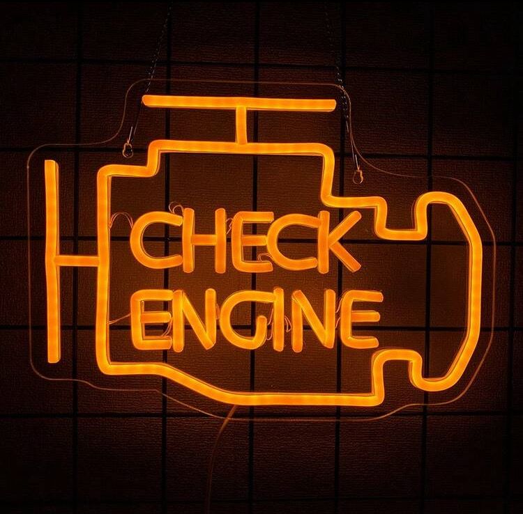 Neon LED Light Sign - Check Engine