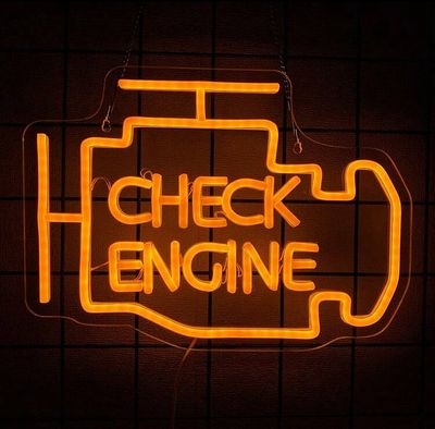 Neon LED Light Sign - Check Engine