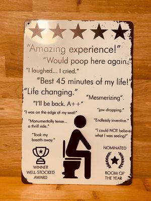 Metal Sign - Toilet Review