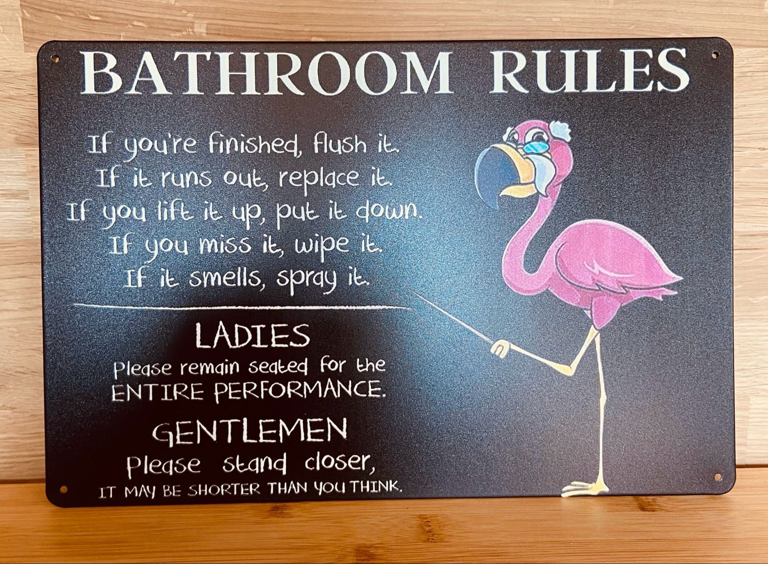 Metal Sign - Bathroom Rules