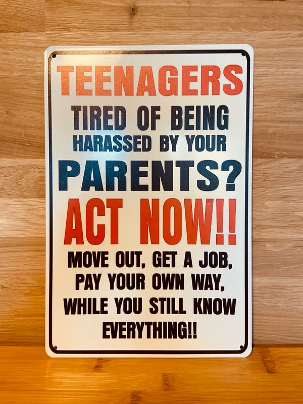 Metal Sign - Teenagers Act Now