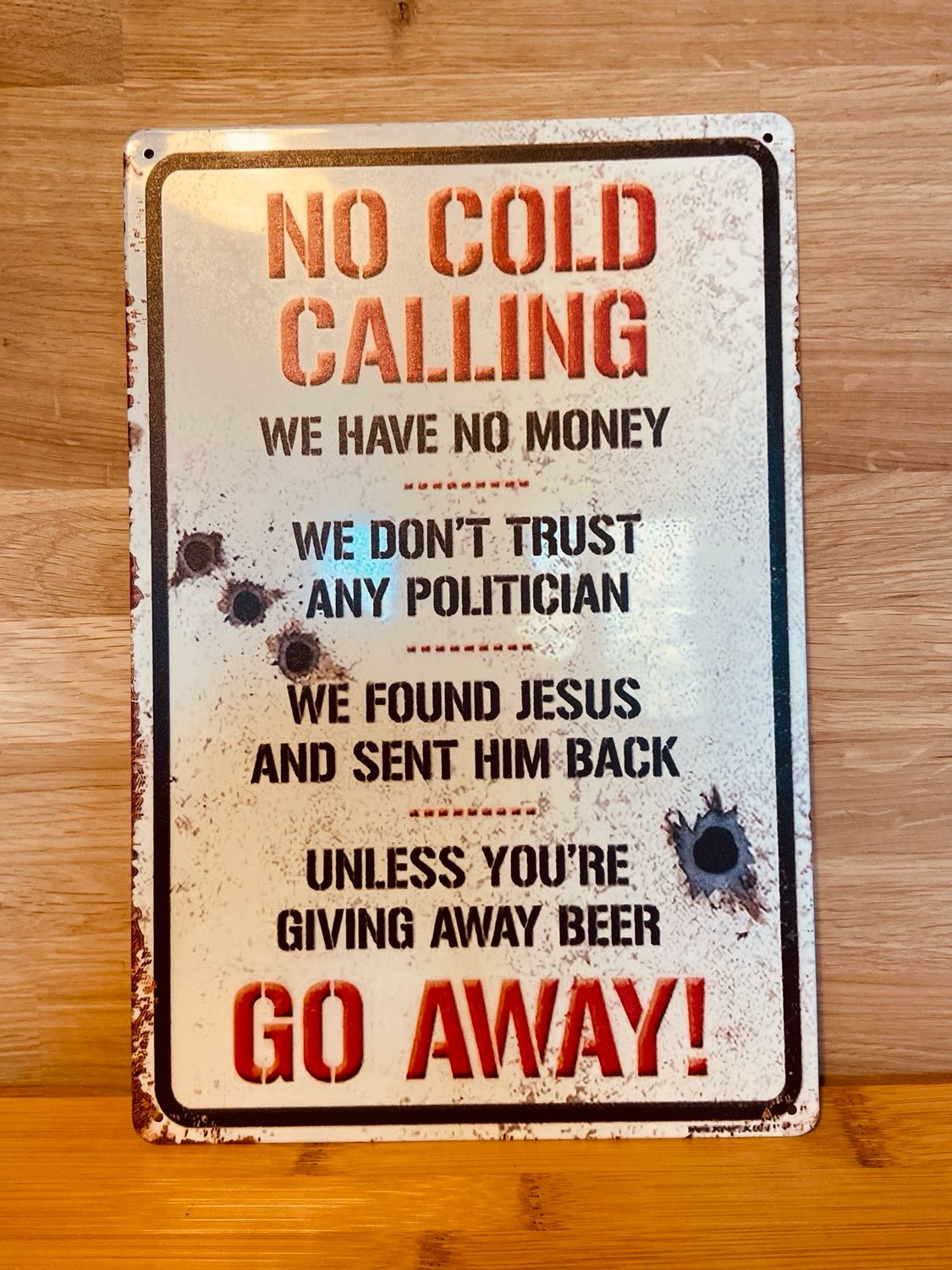 Metal Sign - No Cold Calling