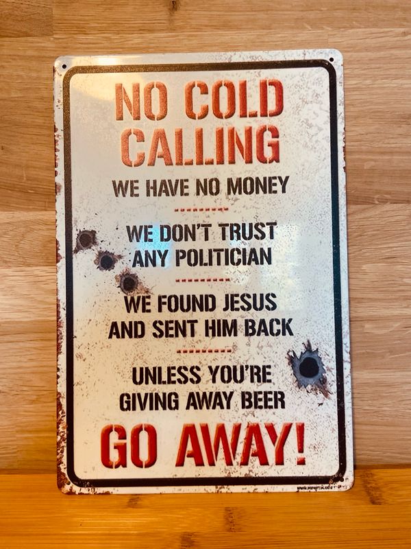 Metal Sign - No Cold Calling