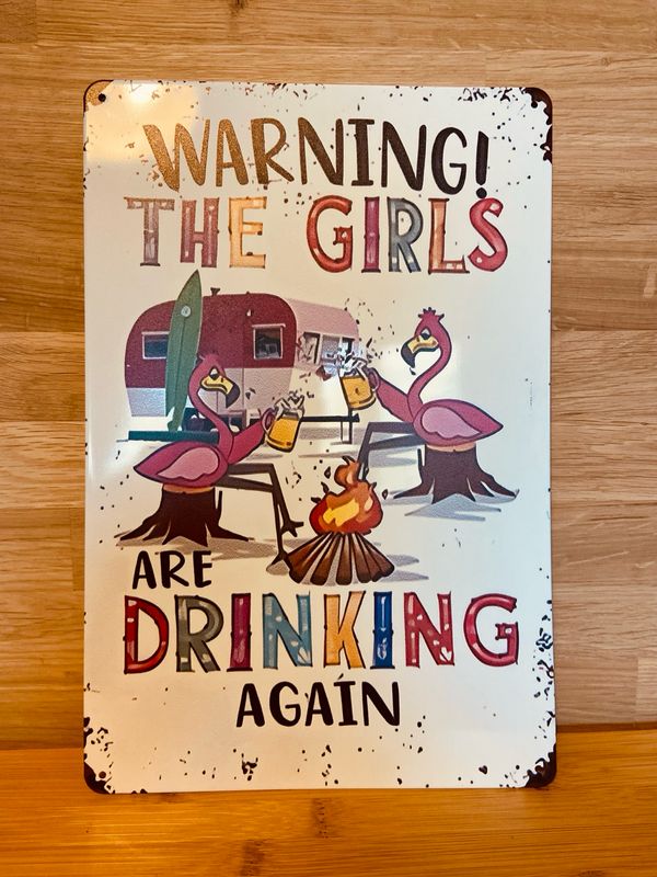 Metal Sign - Warning The Girls Are Drinking Again
