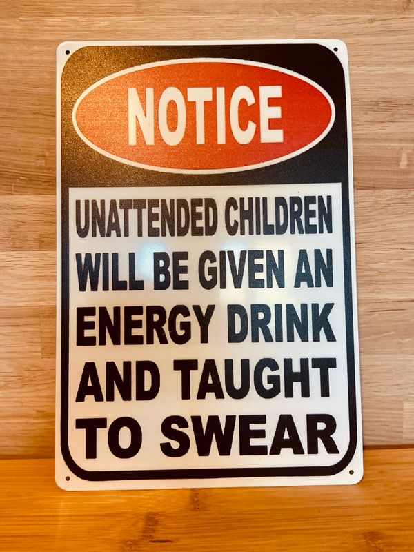 Metal Sign - Unattended Children